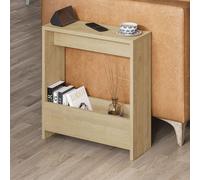 Decortie Simpi Oak Slim End Table With Magazine Rack (H) 60Cm