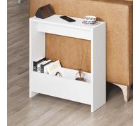 Decortie 'Simpi' Modern 2-Tier Side Table 60cm - Open Shelf End Table in White | Size: 1 Pack Decortie White 1 Pack
