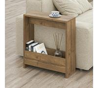 Simpi' Modern Side Table with 2 Tiers 60cm Decortie Dark Brown 1 Pack