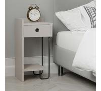 Decortie Sirius Modern Bedside Table with 1 Drawer Open Shelf Left Module Width 32cm - Mocha Grey
