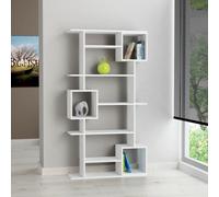 Decortie Soto Modern Tall Bookcase Wall Mountable 6-Tier Storage Unit White 173Cm