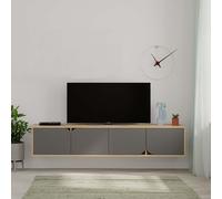 Spark Modern TV Unit Multimedia Centre With Storage - Oak