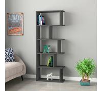 Decortie Tapi Modern Bookcase Display Unit Anthracite Grey Tall 159Cm