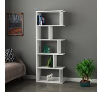 Decortie Tapi Modern Bookcase Display Unit White Tall 159Cm