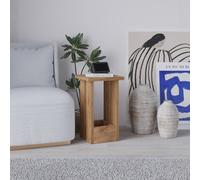 Decortie Tasos Modern Slim Side End Coffee Table 30Cm Particle Board Legs Rustic Oak Effect Living Room H 50.5Cm