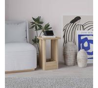 Decortie Tasos Modern Slim Side End Coffee Table 30Cm Particle Board Legs Oak Living Room H 50.5Cm