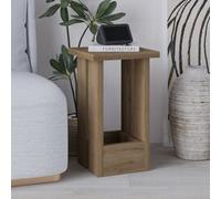 Decortie Tasos Modern Slim Side End Coffee Table 30Cm Particle Board Legs Natural Oak Living Room H 50.5Cm