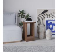 Decortie Tasos Modern Slim Side End Coffee Table 30Cm Particle Board Legs Natural Walnut Effect Living Room H 50.5Cm