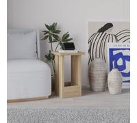 Decortie Tasos Modern Slim Side End Coffee Table 30Cm Particle Board Legs Oak Living Room H 50.5Cm