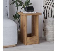 Decortie Tasos Modern Slim Side End Coffee Table 30Cm Particle Board Legs Rustic Oak Effect Living Room H 50.5Cm