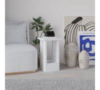 Decortie Tasos Modern Slim Side End Coffee Table 30Cm Particle Board Legs White Living Room H 50.5Cm