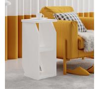 Decortie Tena Modern Slim Side Table 30Cm Storage Multipurpose White Living Room H 63Cm