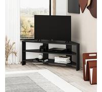 Thales' Corner TV Unit Modern Multimedia Centre 110cm Decortie True Black 1 Pack