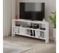 Thales' Corner TV Unit Modern Multimedia Centre 110cm Decortie White 1 Pack