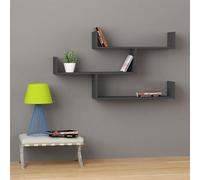 Decortie Tibet' Wall-Mounted Bookcase Display Unit 120cm Wide in Dark Grey | Size: 1 Pack Decortie Dark Grey 1 Pack