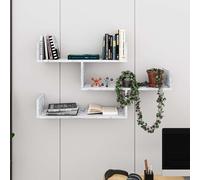 Decortie Tibet' Wall-Mounted Bookcase Display Unit 120cm Wide in Silver | Size: 1 Pack Decortie Silver 1 Pack