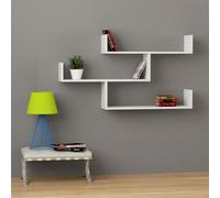 Tibet' Wall-Mounted Bookcase Display Unit 120cm Wide Decortie White 1 Pack