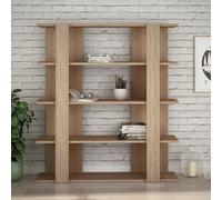 Decortie Tita 4 Tier Modern Bookcase Wall Mounted Shelving Unit Oak 122Cm