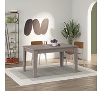 Decortie Tolmen Dining Table Rectangular Extendable Table Up To 6 Seater Contemporary Kitchen Table 140Wcm Living Room, Mocha Grey