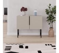 Decortie Modern Tona Console Cabinet W/soft-Close 2 Doors Sideboard Black Metal Legs 88(W)Cm, Sandstone