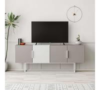 Decortie Tontini' Modern TV Unit with Storage Cabinet 140cm in White | Size: 2 Pack Decortie White 2 Pack