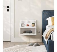 Decortie Treo' Floating Bedside Table with 3 LED Lights 30cm in White | Size: 1 Pack Decortie White 1 Pack