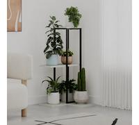Decortie Vetra Modern 3-Tier Plant Stand 46Cm Indoor Planter Holder With Metal Frame Corner Design, Ash Green