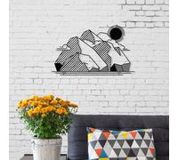 Decortie View No.18 Modern Metal Wall Art Home Decorative Minimalist Hanging Wall Sculpture, Black