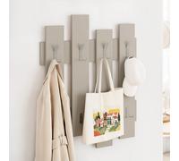 Decortie Wave' Modern Coat Rack Wall-Mounted 8 Hooks 64x81cm in Light Stone | Size: 1 Pack Decortie Light Stone 1 Pack