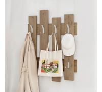 Decortie Wave' Modern Coat Rack Wall-Mounted 8 Hooks 69x81cm in Brown | Size: 1 Pack Decortie Brown 1 Pack