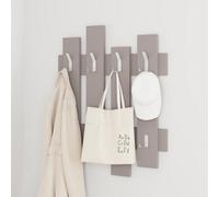 Decortie Wave Modern Wall-Mounted Coat Hanger Coat Rack Coat Stand With 8 Hooks Mocha Grey 69 Width