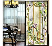 Decortive Window Film Privacy European Style Static Cling Window Stickers No Glue Frosted Window Coverings (W x L) 42x90cm(16.5"x35.4")