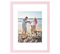 decorUhome 12x16 Picture Frame, Display 8.5x11 Certificate with Mat or 12x16 Poster without Mat, Wall Mounting Photo Frame, Pink, 1 Pack