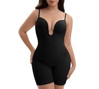 Decorus Backless Shapewear Bodysuit For Women: Low Back Shapewear Tummy Control - Open Back Plunge Body Shaper For Dress, Black, Medium