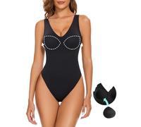 Decorus Shapewear Bodysuit Thong - Plunge V Neck Sleeveless Bodysuit: Built in Bra Vest Backless Shaping Body suits Women