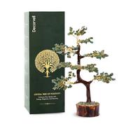 DECORVELL Green Aventurine Gemstone Money Tree | Feng Shui Bonsai | Mystical | Brings Good Luck | Chakra Balancing | Reiki Healing Crystal | Spiritual Enhancement | Home Decor | Size: 5.5-6.5 Inches