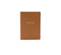 Decorvo Genuine Leather Travel World Atlas - Leather Traveling Map Book 6 x 4 3/8 inches - Tan