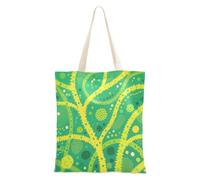 decoryou Abstract Art Tree Branch Green Yellow Canvas Tote Bag | Cloth Tote Bags With Handles Canvas Bags Bulk For Lady Cotton Tote