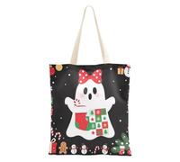 decoryou Cute Aesthetic Christmas ghosts Tote Bags | Cloth Tote Bags With Handles Tote Bag Bulk For Female Friends Cotton Tote Bags