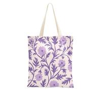 decoryou Elegant Lavender Floral Medium Canvas Tote Bag | Canvas Tote Bags For Women Canvas Tote Bag Bulk For Female Friends Canvas Grocery Tote