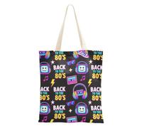 decoryou I'm Back To 80's Canvas Bag | Canvas Shopping Bags For Groceries Tote Bags Bulk For Female Friends Shopping Grocery Bag
