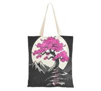 decoryou Japanese Mount Fuji Cherry Blossom Tote Bag Canvas | Bulk Tote Bags Bulk Canvas Tote Bags For Female Friends Fabric Tote Bag