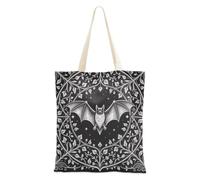 decoryou Ornate Silver Bat Dark Graphic Tote Bags | Canvas Totes Bulk Canvas Totes Bulk For Female Friends Aesthetic Canvas Tote Bag