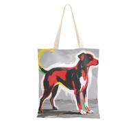 decoryou Red Black Dog Cute Canvas Totes | Bulk Tote Bags Canvas Tote Bag Bulk For Female Friends Initial Tote Bags For Women