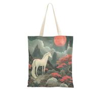 decoryou unicorns Chinese Painting Style Canvas Tote Bags Bulk | Tote Bag With Pockets Canvas Tote Bags Bulk For Female Friends Shopping Cloth Bag