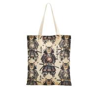 decoryou Y2k Samurai Cat Warriors Art Tote Bags Canvas | Canvas Bags With Handles Canvas Bags Bulk For Teachers Tote Bag