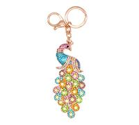 DecoSeries Peacock Metal Bling Crystals Rhinestone Keychain Alloy Keyring Keyfob Charm For Handbags Multi-color