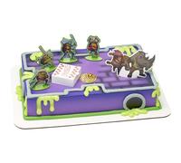 DecoSet® Teenage Mutant Ninja Turtles™ Pizza Power Cake Topper, 6-Piece Cake Decoration With Turtle Figurines, Cake Pic, And Pizza Launcher ! | For Birthday, Parties, Celebration