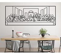 DecoSoul The Last Supper Metal Wall Art by Leonardo Da Vinci Artwork, Christian Metal Decor, Jesus Line Art, Religious Christian Decor, Gift for Christian (Black, 37.4 x 14.37” / 95 x 36.5 cm)