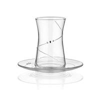 Decostyle Premium,Turkish Tea set Paşabahçe,Tea Set glass Tea Cups and Saucers, Set of 12, Perfect for Tea Party, Gift, Housewarming, Wedding, Anniversary Set (Set of 6), 12 Pieces